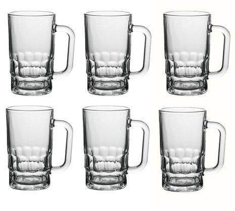 Conjunto 12 Canecas De Chopp Cerveja De Vidro 360 Ml Casa E Bar