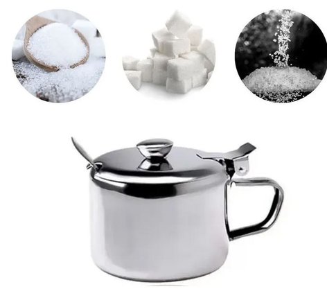 Açucareiro aço inoxidável 250g c/ colher 623574 fratelli