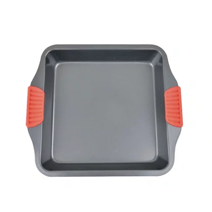 Assadeira antiaderente c/ pegador silicone 28x25,5x5cm