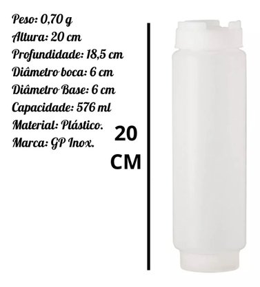 Bisnaga invertida 576ml gp35 de plástico