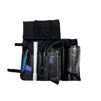 Bolsa Barman de Couro com ziper Para Coqueteleira