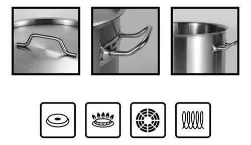 Caçarola inox fundo triplo n24 6,3 litros gp692