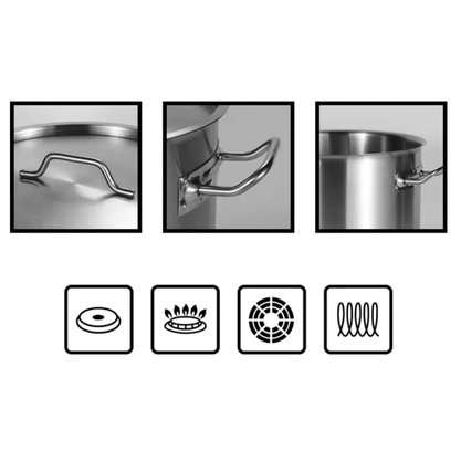 Caçarola inox fundo triplo n28 9,8 litros gp694
