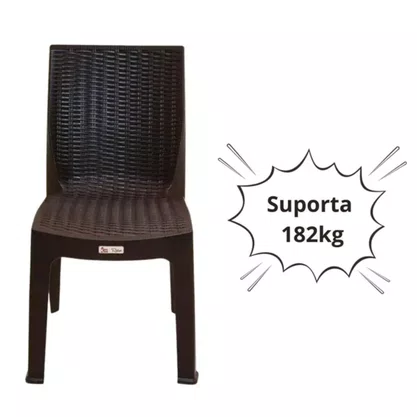 Cadeira plástica penélope rattan (sem braço) suportando até 182 kg