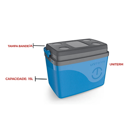 Caixa termica com 15litros floripa azul eco