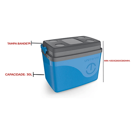Caixa termica com 30l floripa azul eco