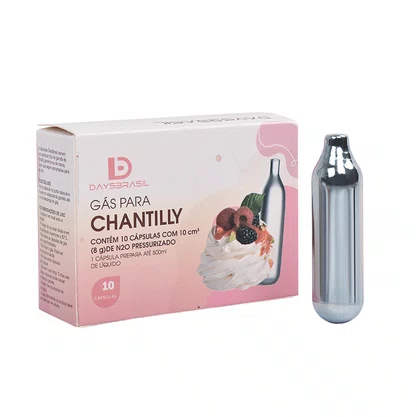 Cápsulas gás de chantilly daysbrasil para sifão CX com 10 unidades