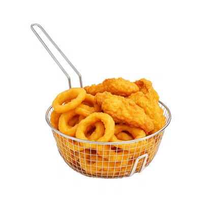 Cesto fritura redondo aramado cromado 30x53cm gp728