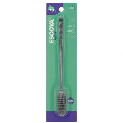 Escova multiuso de limpeza em silicone cinza 26,5 x 2 x 2cm cm24 16316 inga