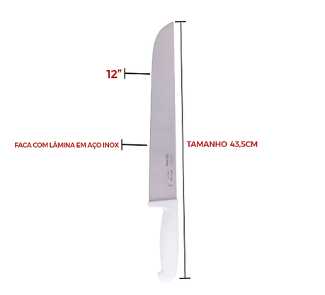 Faca para carne 12 polegadas aço inox corneta - ref 7554512