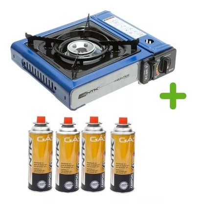 Fogão Fogareiro Flex Frontier Ntk + 4 unidades cartuchos de gás