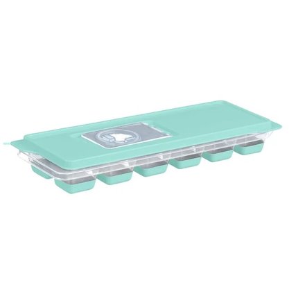 Forma de gelo com tampa enche fácil base em silicone