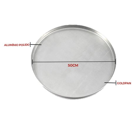 Forma de pizza 50cm em alumínio polido ceará