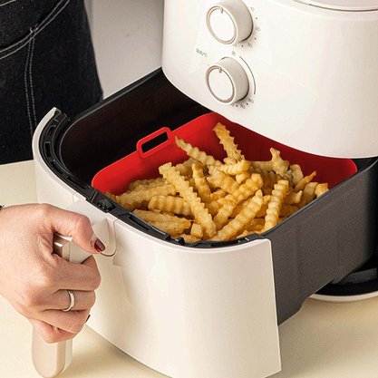 Forma de silicone para air fryer quadrada red sn22420 mimostyle