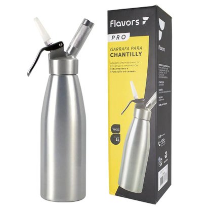 Garrafa sifão para chantilly (al) 1l fpro prata
