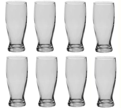 Kit 12 Copos Chopp Transparente vidro 350ml Taça VD 052