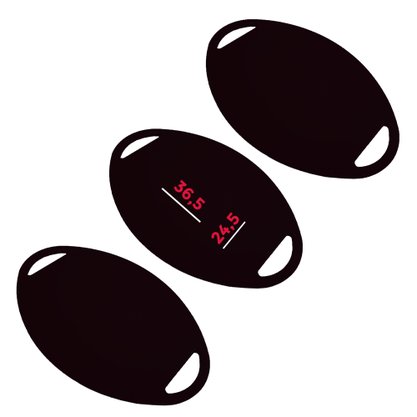 Kit 6 Placas polietileno oval com alça p/ petisco 36,5cm
