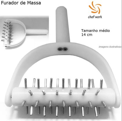 Kit com disco de polietileno + rolo furador de massas p/pizza