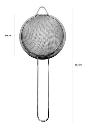 Peneira inox dupla filtragem 8x22cm  lgpen - Marca Le Galo
