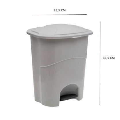 Lixeira com pedal 20 lts 36,5x28,5 cm branca 482 polipropileno