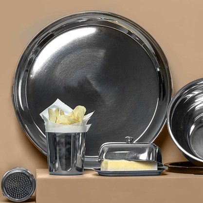 Manteigueira em aço inox attuale 15cm ref 8052 - plasvale