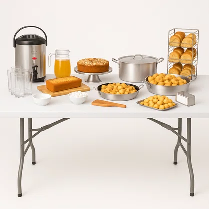 Mesa dobrável coffee break 180cm x 74cm x 74cm