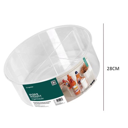 Organizador redondo giratorio c/ 2 divisorias removivel 28 cm