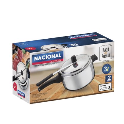 Panela Pressão de 3L Polida 16700 - Marca: Alumínio Nacional