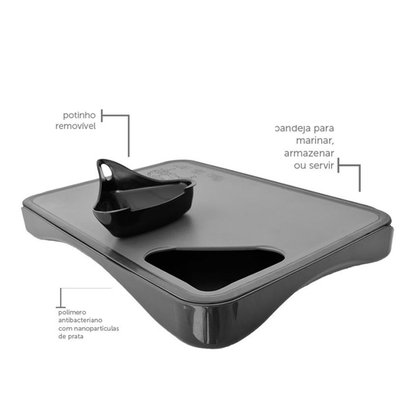 Placa de corte gourmet preto 008 polímero - marca: yuze