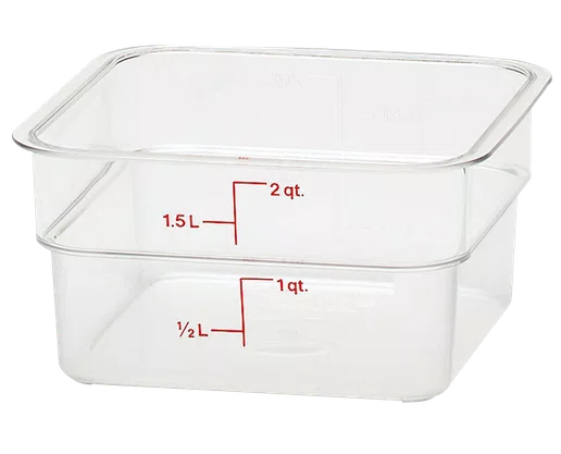 Pote quadrado policarbonato 1,5l - 18x18x9,6cm gp712