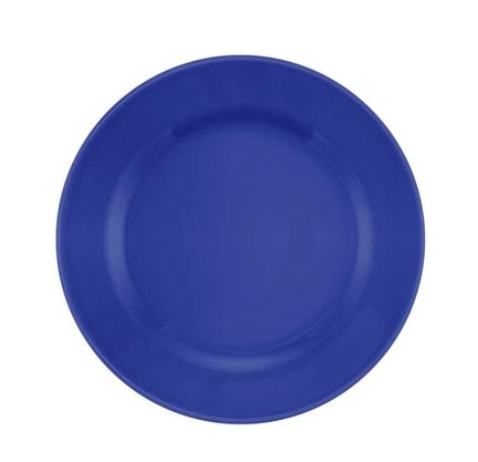 Prato escolar - material em plastico com 24cm - cor azul