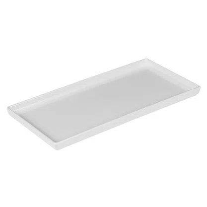 Prato square retangular 13,5x27 branco em polipropileno linha tropical