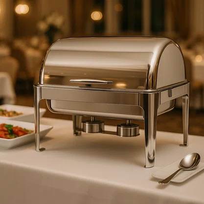 Rechaud supreme retangular inox 9l tampa basculante gp704