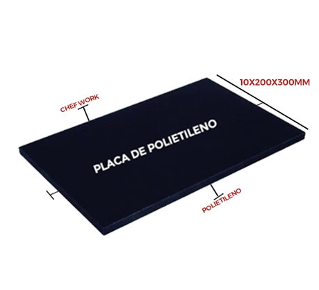Tábua/Placa de polietileno 10x200x300MM