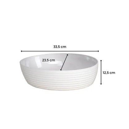 Travessa oval com friso le chef branca 33,5 cm paramount