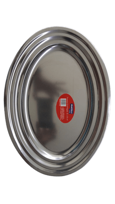 Travessa oval regular aço inox 36x25cm 592078 - fratelli