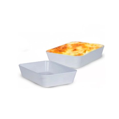 Travessa retangular com friso le chef branca 33,0 cm paramount