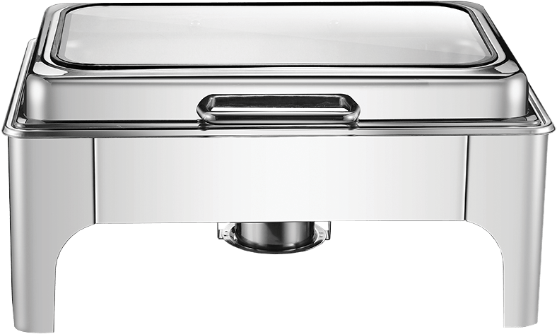 Rechaud supreme retagular inox 9l tampa com visor e amortecedor gp705