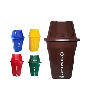 5 Lixeiras Basculante C/ Tampa Coleta Seletiva 60 Lts