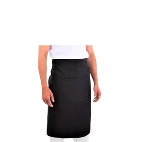 Avental oxford meio corpo cintura preto