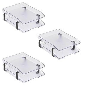 Kit com 3 Caixas Correspondência Dupla Fixa Cristal Acrimet