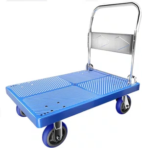 Carrinho plataforma de carga reforçado dobrável 250kgs cor azul