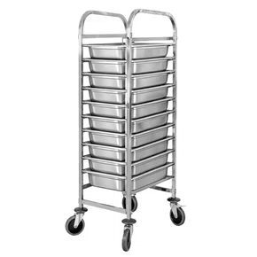 Carro esqueleto inox p/cubas gn 1/1 - 10 niveis 54001