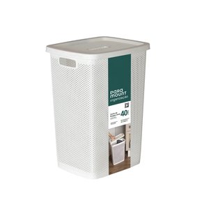 Cesto de roupa com tampa 40 lts branco línea