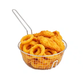 Cesto fritura redondo aramado cromado 20x43cm gp726