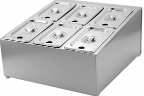 Condimentadora inox- 6 gn 1/9 x 100 mm 34x38x20 cm