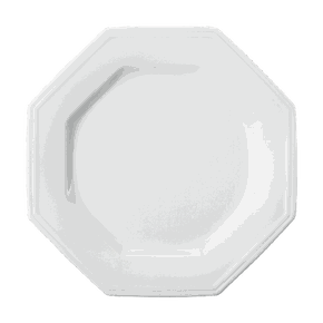 Conjunto 6 pratos raso oitavado porcelana