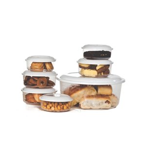 Conjunto 7 peças redondo - 6 pçs 300ml + 1 pç 2800ml erca