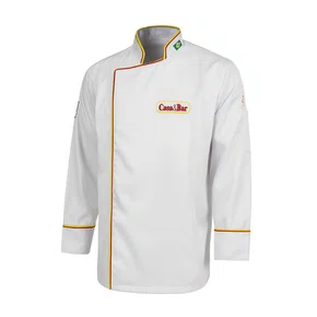 Duas Dolmas gabardine branca lisa com friso (M) + bordado