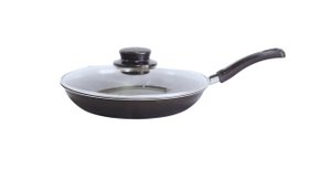 Frigideira reta ant. com tampa de vidro n°24